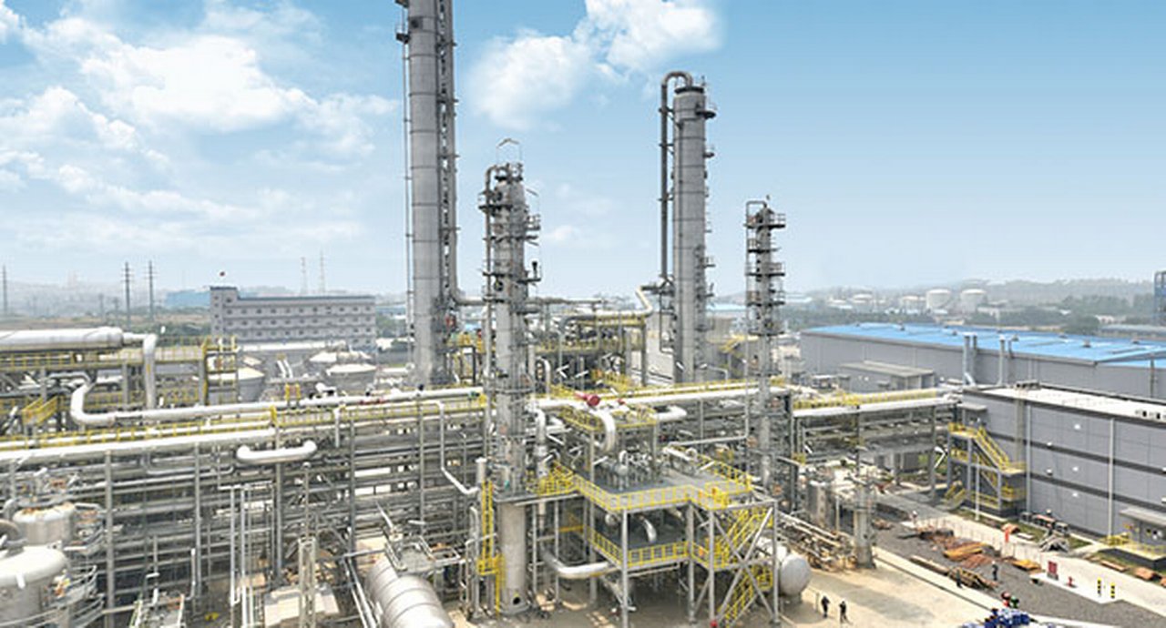 Wide-angle view of an Industrial complex