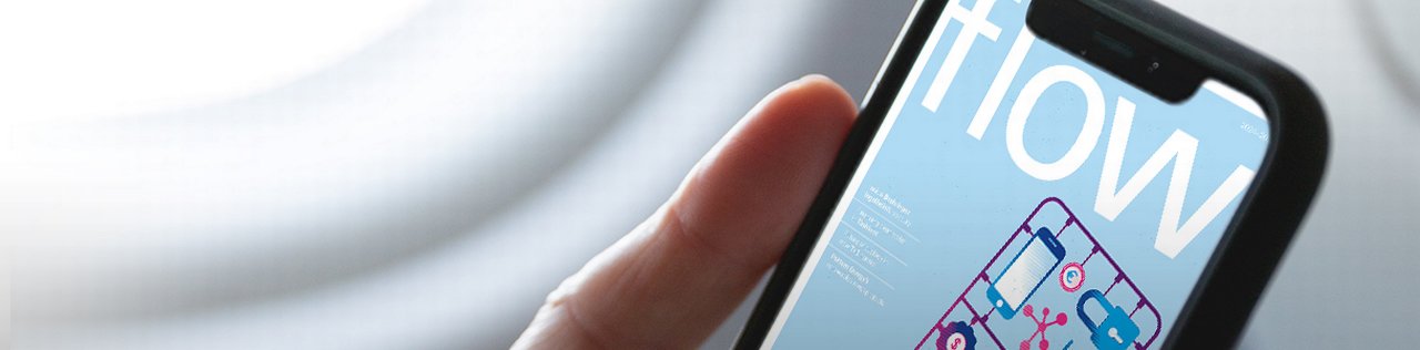 flow magazine being displayed on mobile
