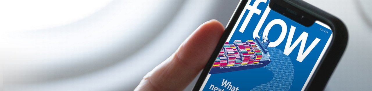 Mobile telephone with flow logo