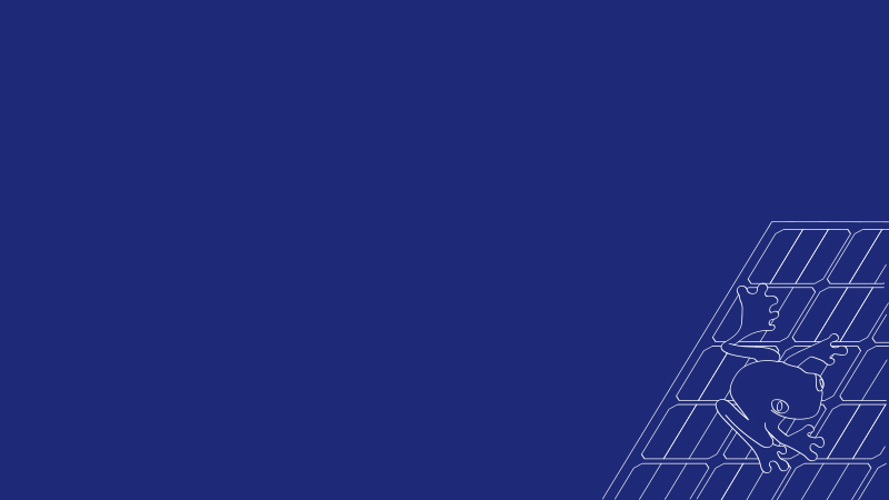 Solar panels on a blue background