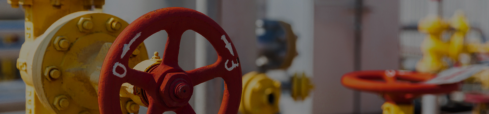 Pipeline with red valve on the pipes