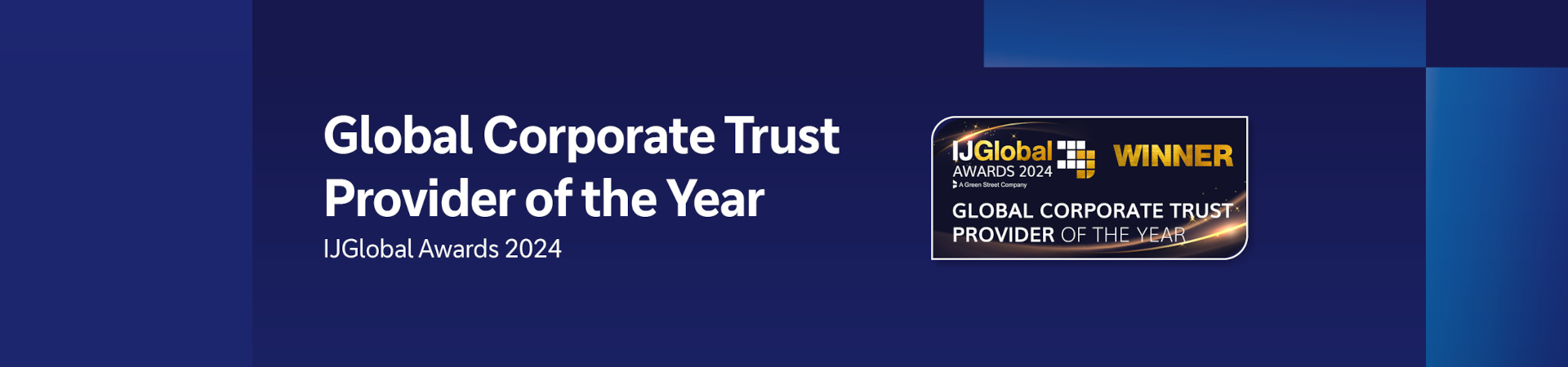 IJGlobalAwards winner labeled ${esc.q}Global Corporate Trust Provider of the year${esc.q}